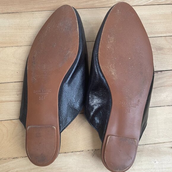 Zara Backless Slip On Slides Loafer Shoes Size 36 - Picture 4 of 6